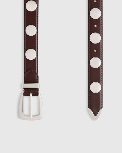 Alyssa European Leather Studded Belt - US 8787