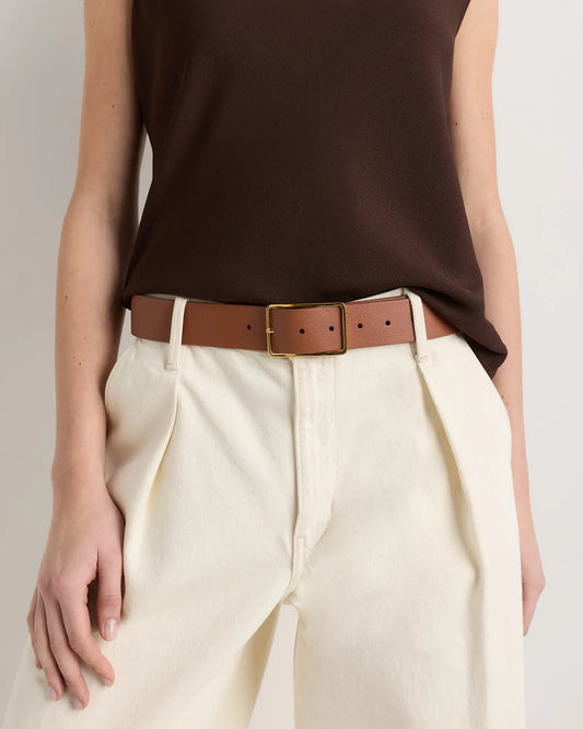 Siena Rectangle European Leather Belt - US 7642
