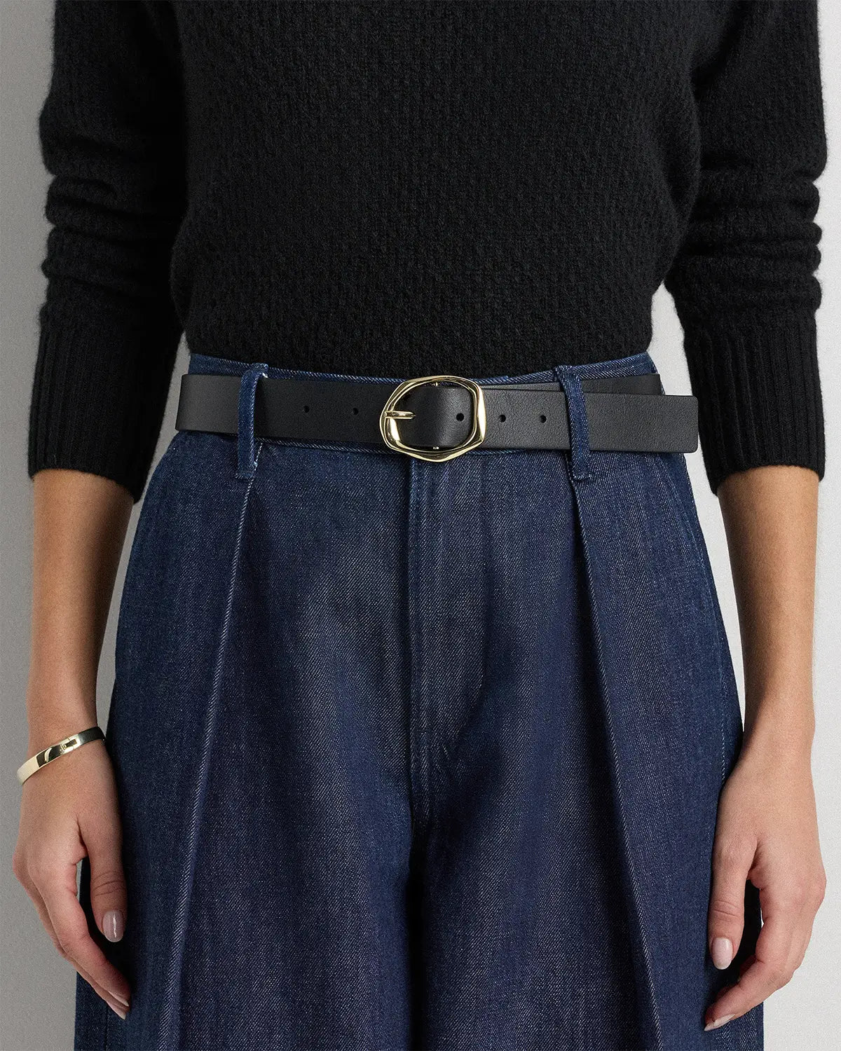 Zoe Sculptural European Leather Belt - US 8630