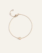 14K Gold Birthstone Solitaire Bezel Bracelet - US 4974