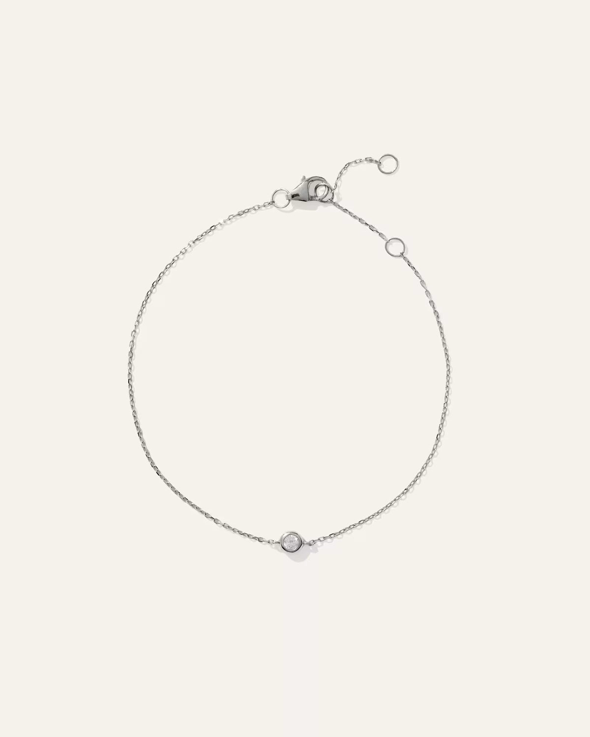 14K Gold Diamond Solitaire Bezel Bracelet - US 1319