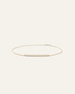 14K Gold Pave Diamond Bar Bracelet - US 7408