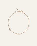 14K Gold Diamond Bezel Station Bracelet - US 9511