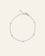 14K Gold Diamond Bezel Station Bracelet - US 6486