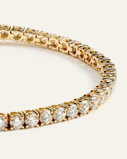 14K Gold Lab Grown Diamond Tennis Bracelet - 7ctw - US 0180