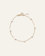 14K Gold Gemstone Station Stackable Bracelet - US 2712