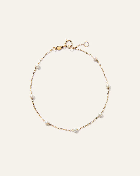 14K Gold Gemstone Station Stackable Bracelet - US 2712