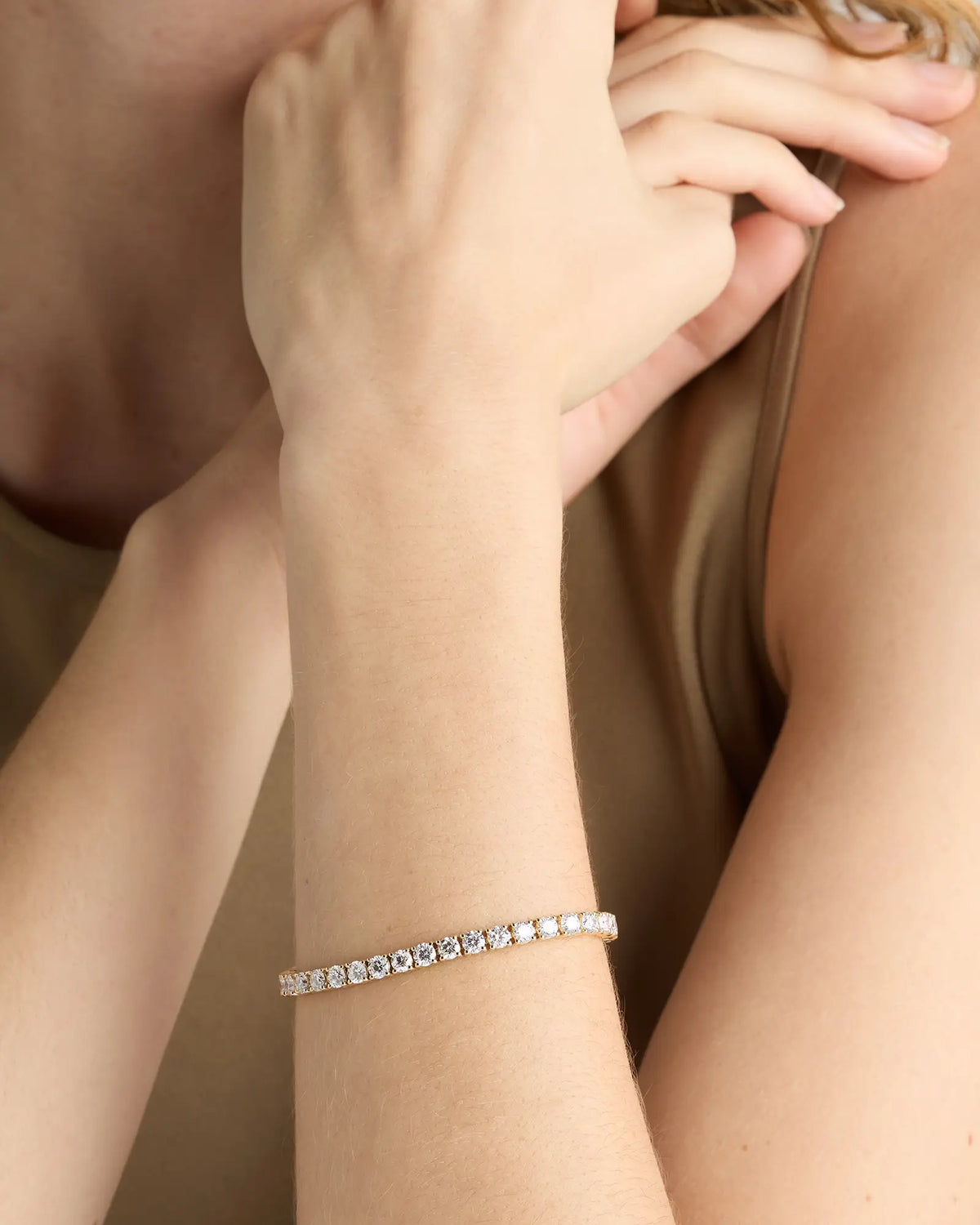 14K Gold Lab Grown Diamond Tennis Bracelet - 10ctw - US 9965