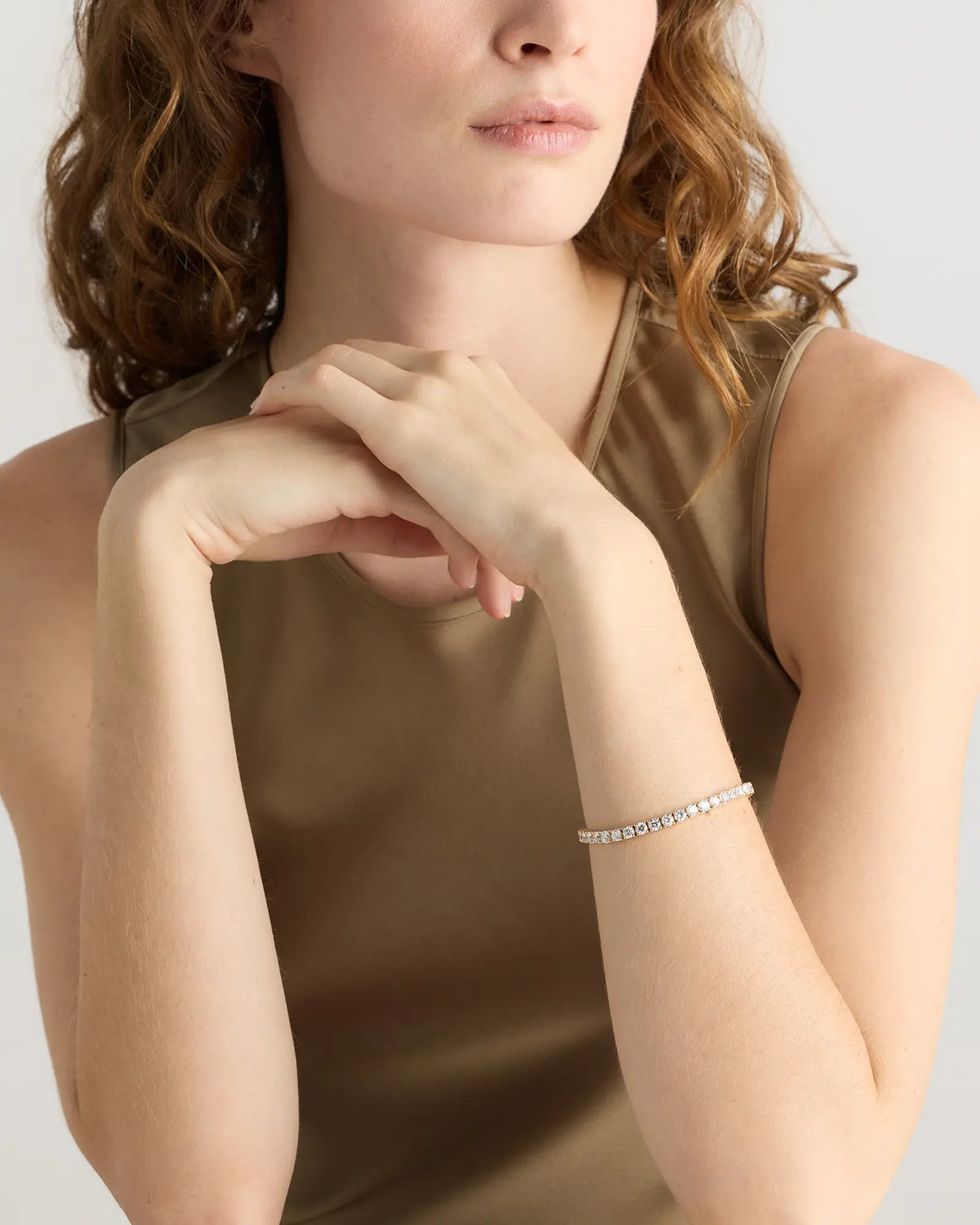 14K Gold Lab Grown Diamond Tennis Bracelet - 12ctw - US 4493