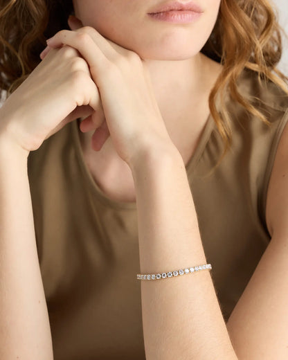 14K Gold Lab Grown Diamond Tennis Bracelet - 12ctw - US 4493