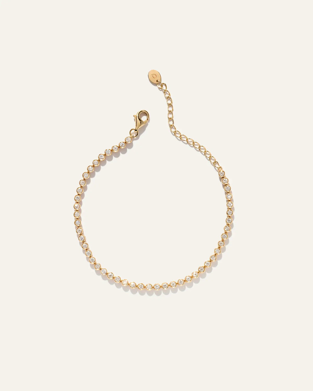 14K Gold Diamond Petite Bezel Tennis Bracelet - 1ctw - US 2390
