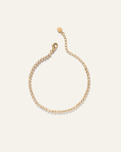 14K Gold Diamond Petite Bezel Tennis Bracelet - 1ctw - US 2390