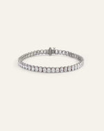 14K Gold Lab Grown Diamond North-South Oval Tennis Bracelet - 10ctw - US 7717