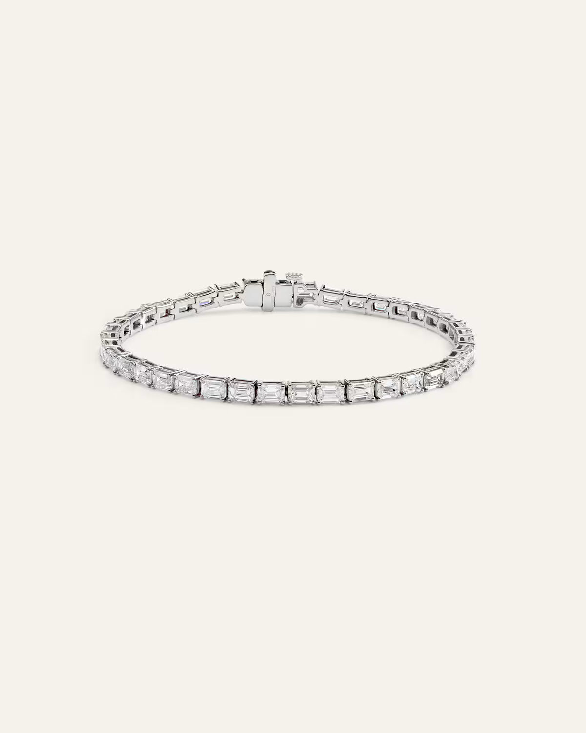 14K Gold Lab Grown Diamond East-West Emerald Tennis Bracelet - 10ctw - US 0642