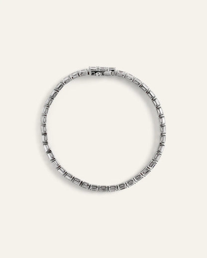 14K Gold Lab Grown Diamond East-West Emerald Tennis Bracelet - 10ctw - US 0642