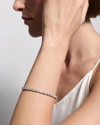 14K Gold Lab Grown Diamond East-West Oval Tennis Bracelet - 10ctw - US 5733