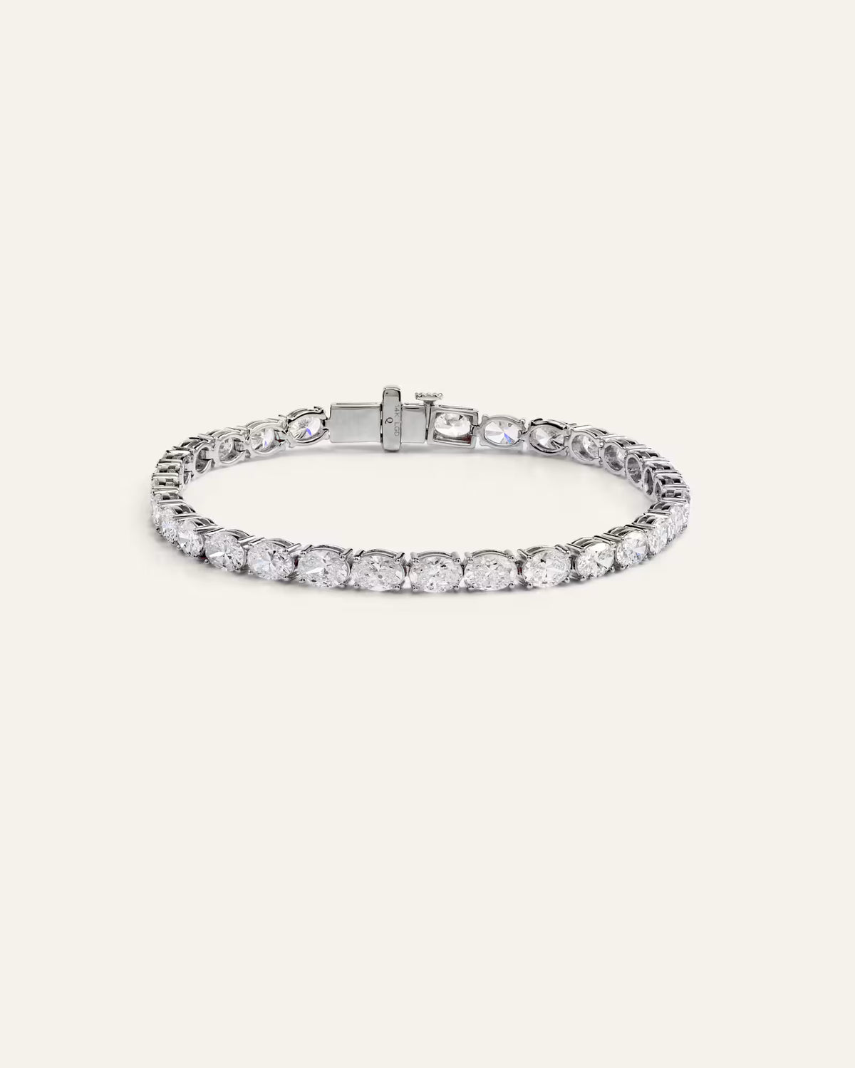 14K Gold Lab Grown Diamond East-West Oval Tennis Bracelet - 10ctw - US 5733