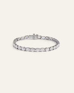14K Gold Lab Grown Diamond East-West Oval Tennis Bracelet - 10ctw - US 5733
