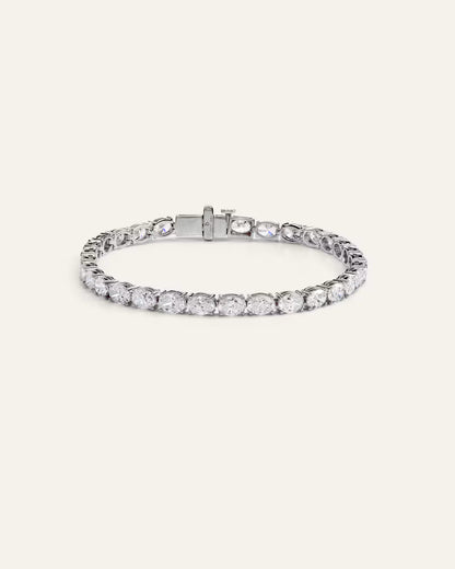 14K Gold Lab Grown Diamond East-West Oval Tennis Bracelet - 10ctw - US 5733