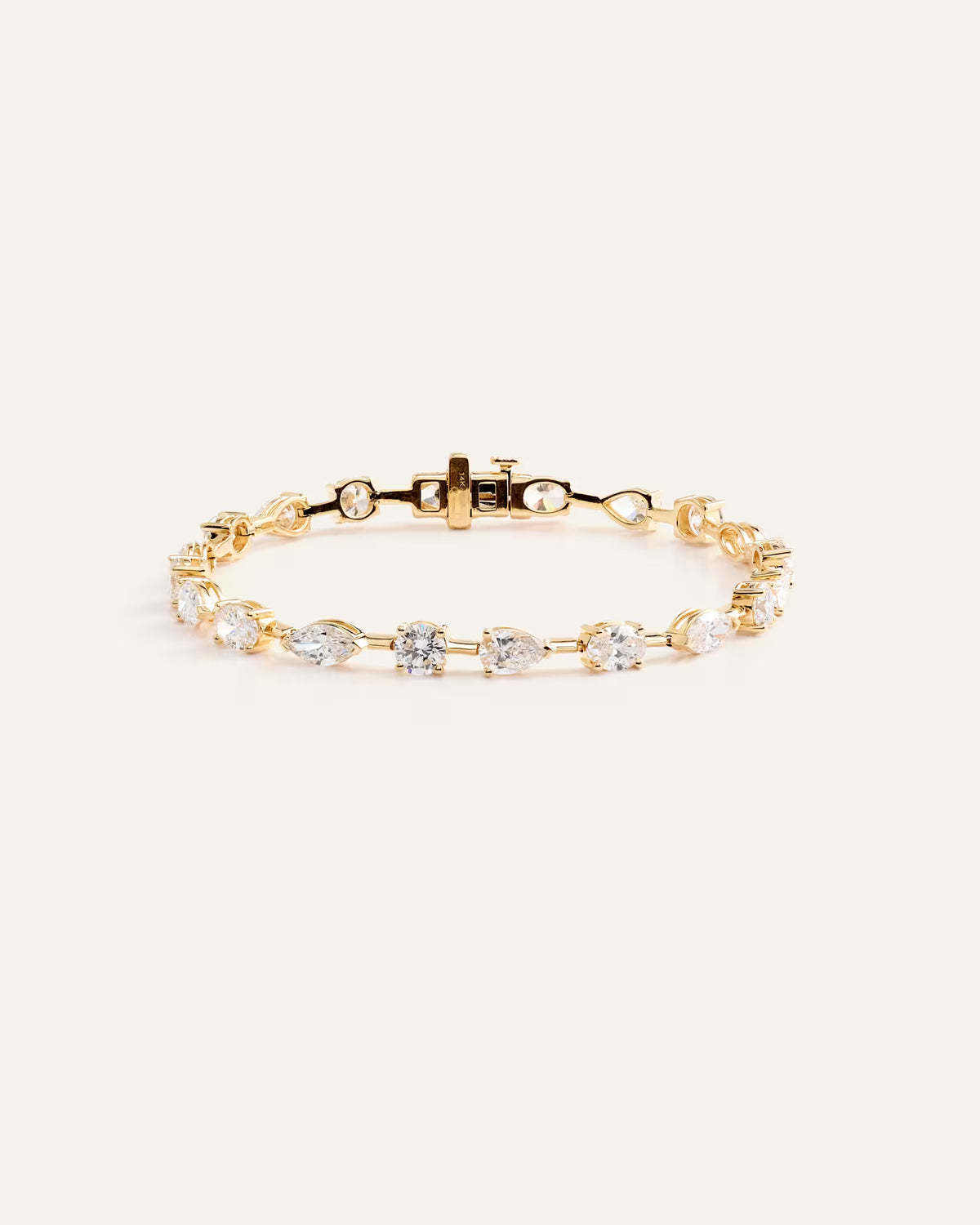 14K Gold Lab Grown Diamond Mixed Shape Tennis Bracelet - US 1084