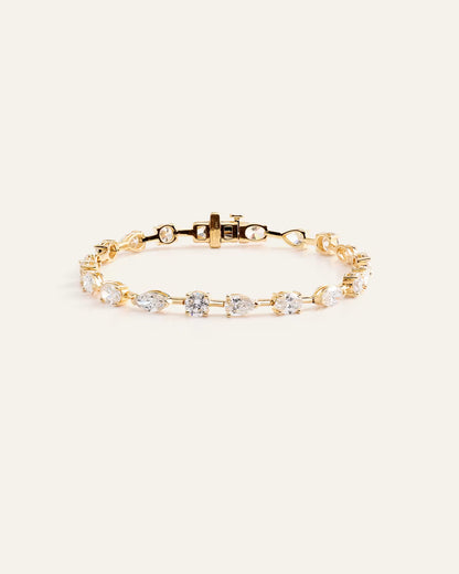 14K Gold Lab Grown Diamond Mixed Shape Tennis Bracelet - US 1084
