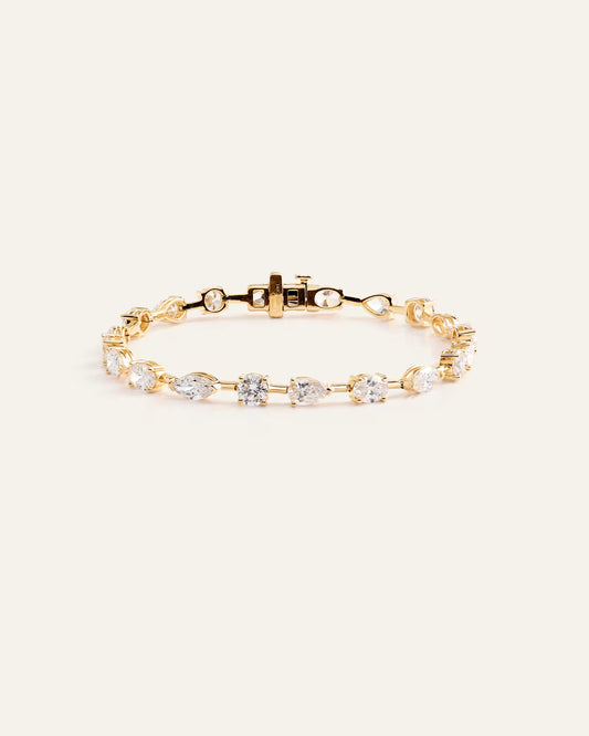 14K Gold Lab Grown Diamond Mixed Shape Tennis Bracelet - US 1084