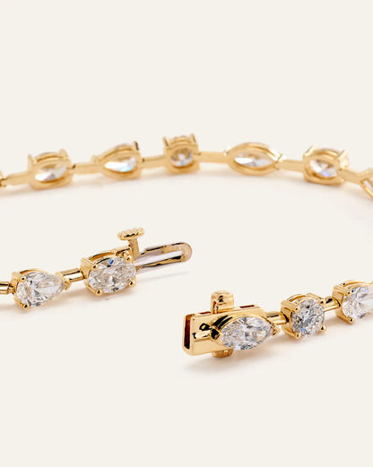14K Gold Lab Grown Diamond Mixed Shape Tennis Bracelet - US 1084