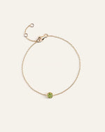14K Gold Birthstone Solitaire Bezel Bracelet - US 8311