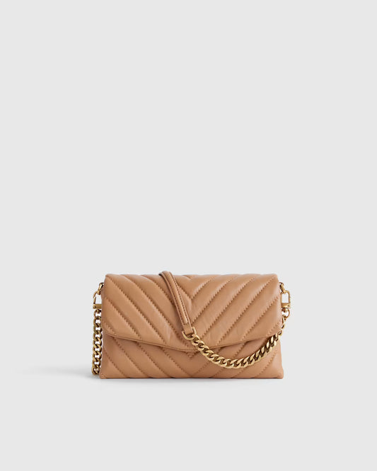 Italian Leather Quilted Wallet Crossbody - US 3172