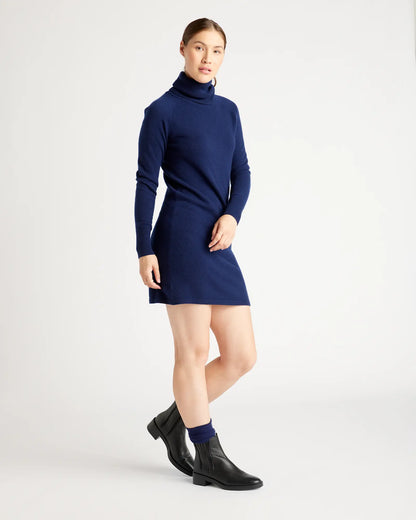 Mongolian Spring Cashmere Turtleneck Sweater Dress - US 1555