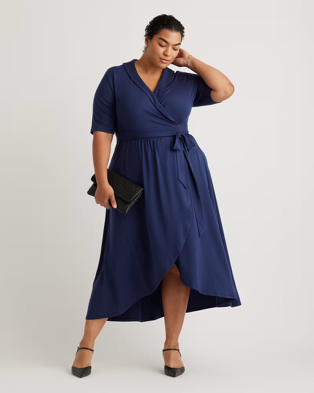 Tencel Jersey Midi Wrap Dress - US 1011