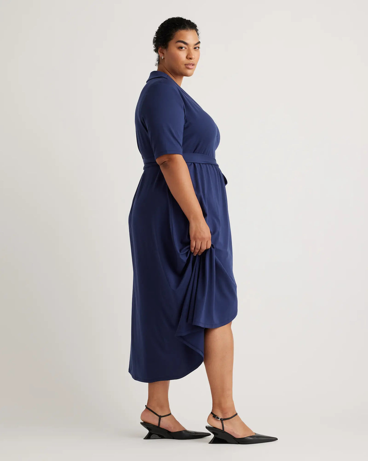 Tencel Jersey Midi Wrap Dress - US 1011