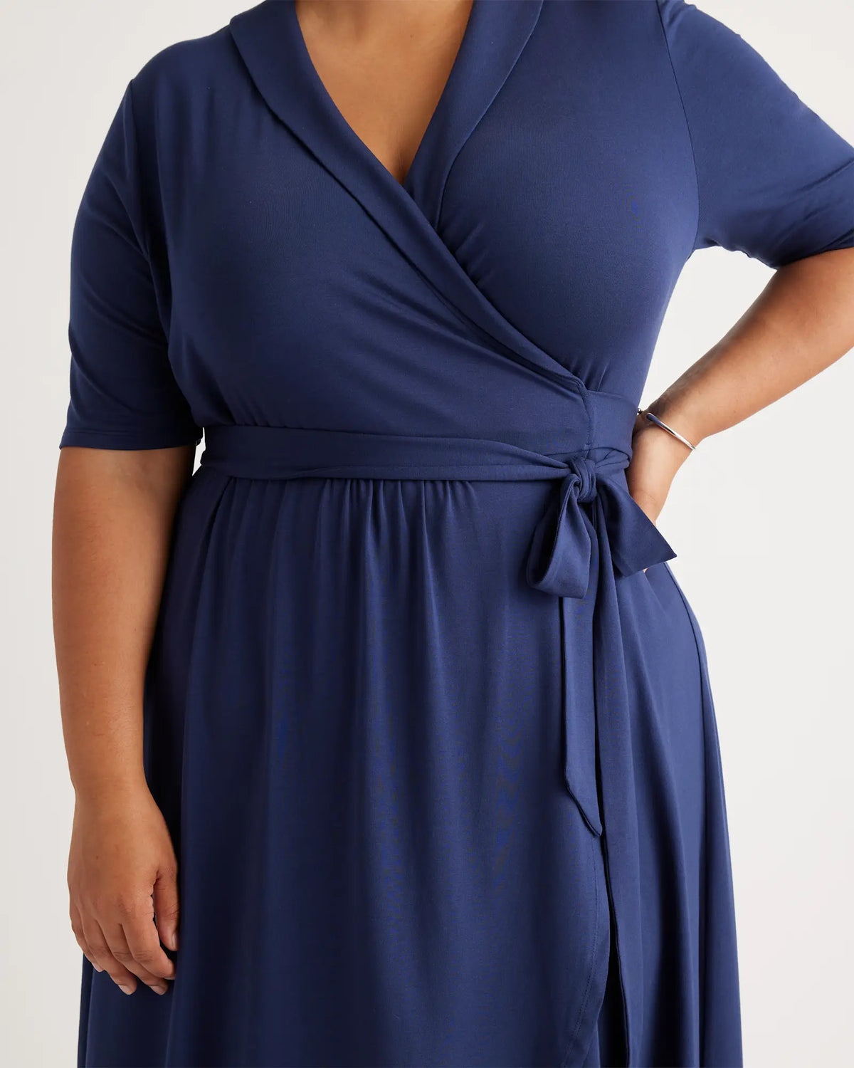 Tencel Jersey Midi Wrap Dress - US 1011