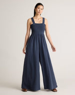 100% Organic Cotton Gauze Smocked Wide Leg Jumpsuit - US 0812
