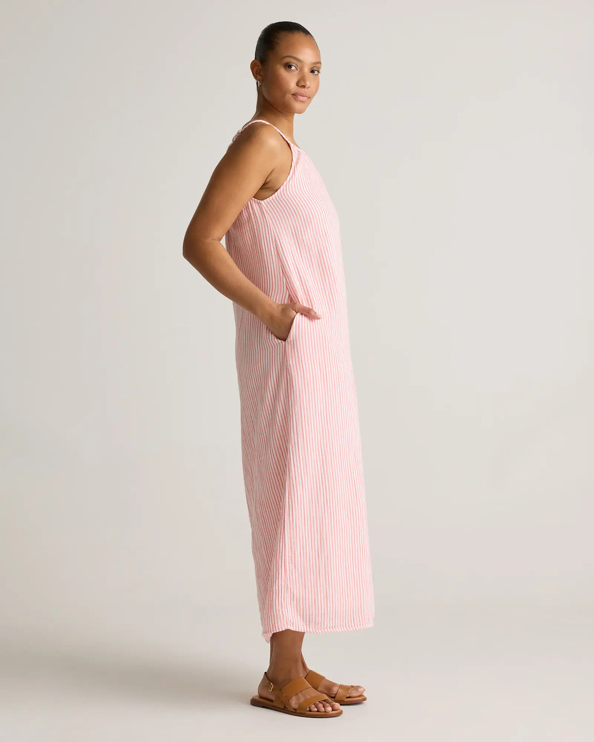 100% Organic Cotton Gauze Sleeveless Maxi Dress - US 1908
