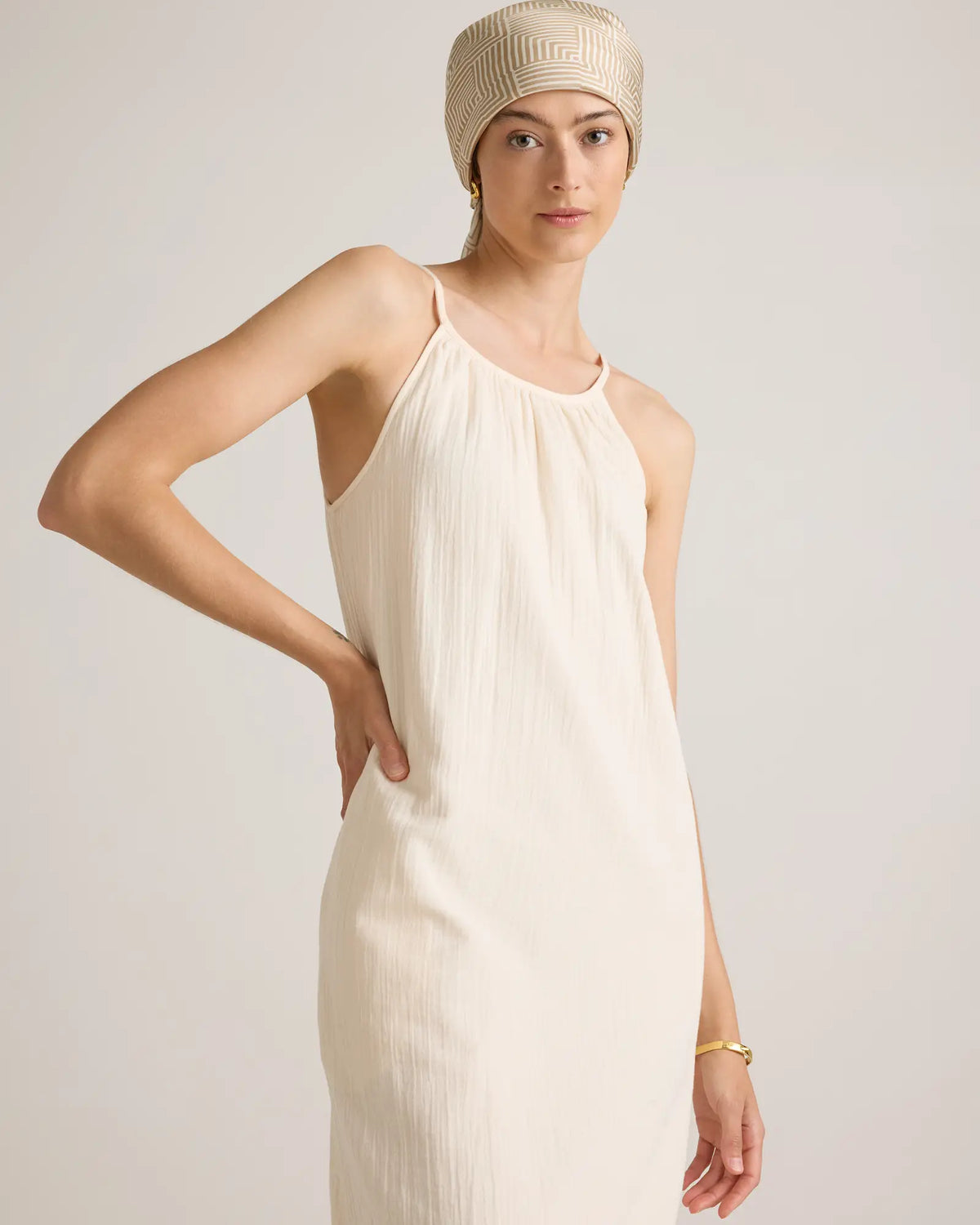 100% Organic Cotton Gauze Sleeveless Maxi Dress - US 4308