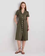 100% European Linen Button Front Dress - US 2427