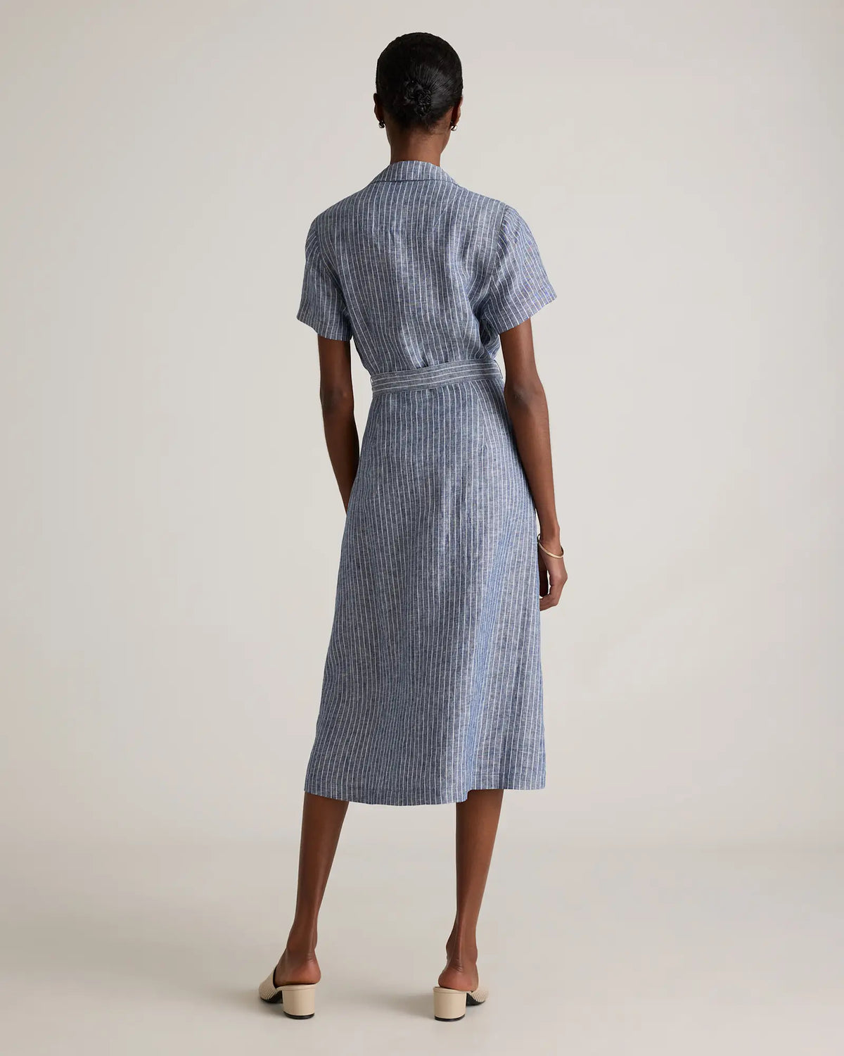 100% European Linen Button Front Dress - US 2746