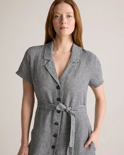100% European Linen Button Front Dress - US 7449