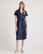 100% European Linen Button Front Dress - US 1372