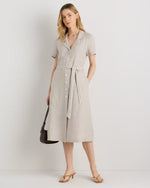 100% European Linen Button Front Dress - US 5785