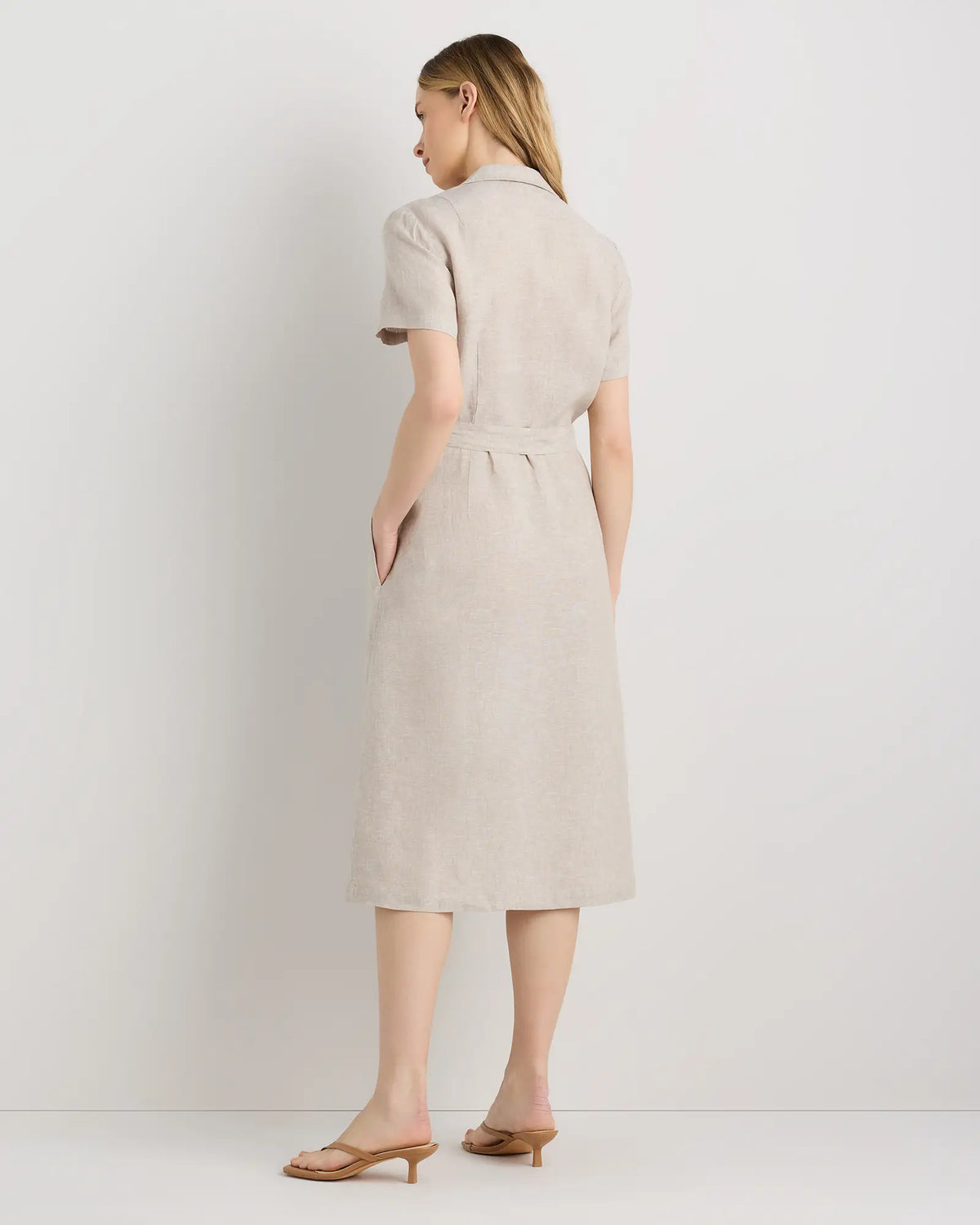 100% European Linen Button Front Dress - US 5785