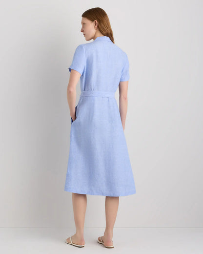 100% European Linen Button Front Dress - US 7469