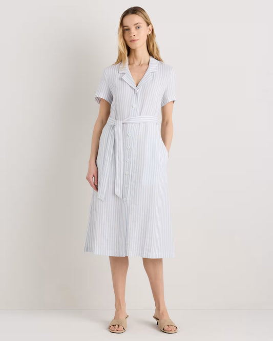 100% European Linen Button Front Dress - US 6178