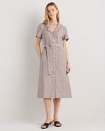 100% European Linen Button Front Dress - US 7909