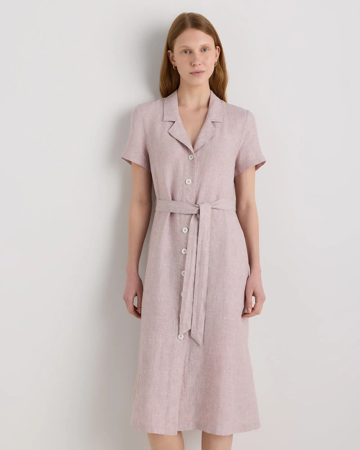 100% European Linen Button Front Dress - US 7781