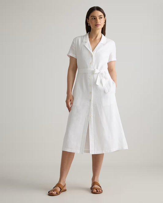 100% European Linen Button Front Dress - US 9997