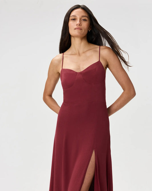 Lightweight Crepe Sweetheart Midi Dress - US 1566