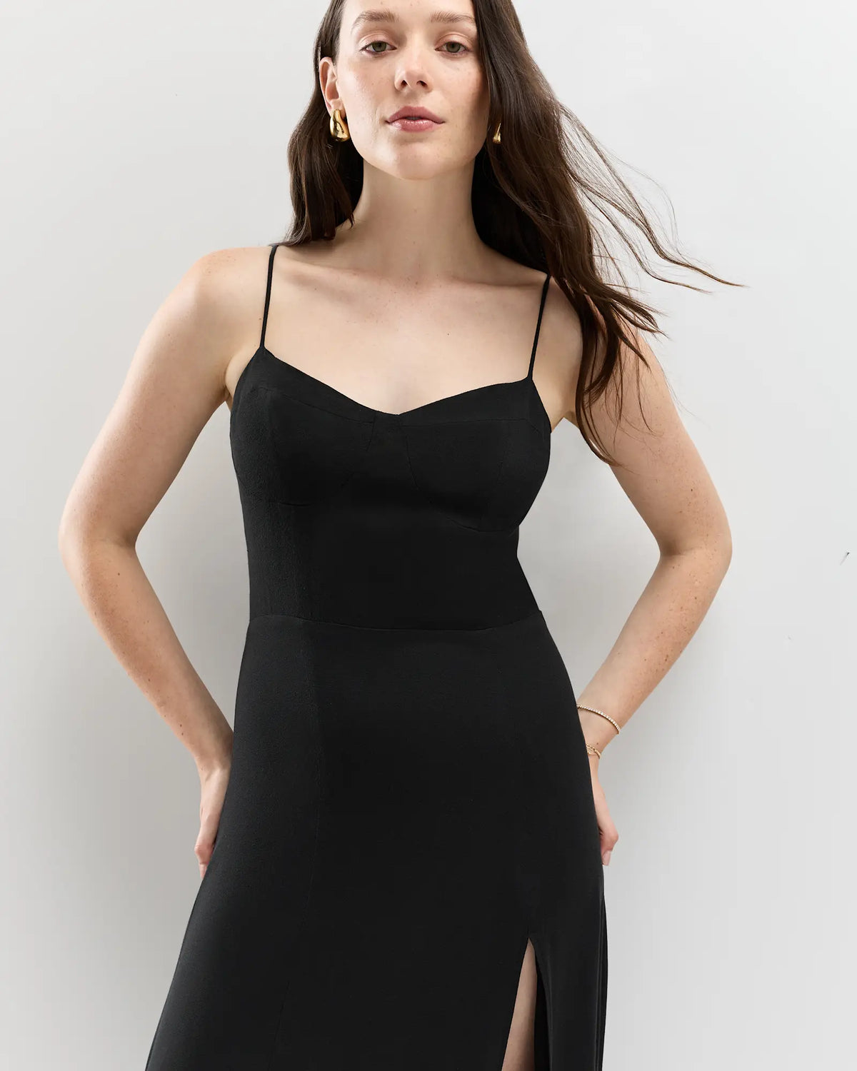 Lightweight Crepe Sweetheart Midi Dress - US 9578