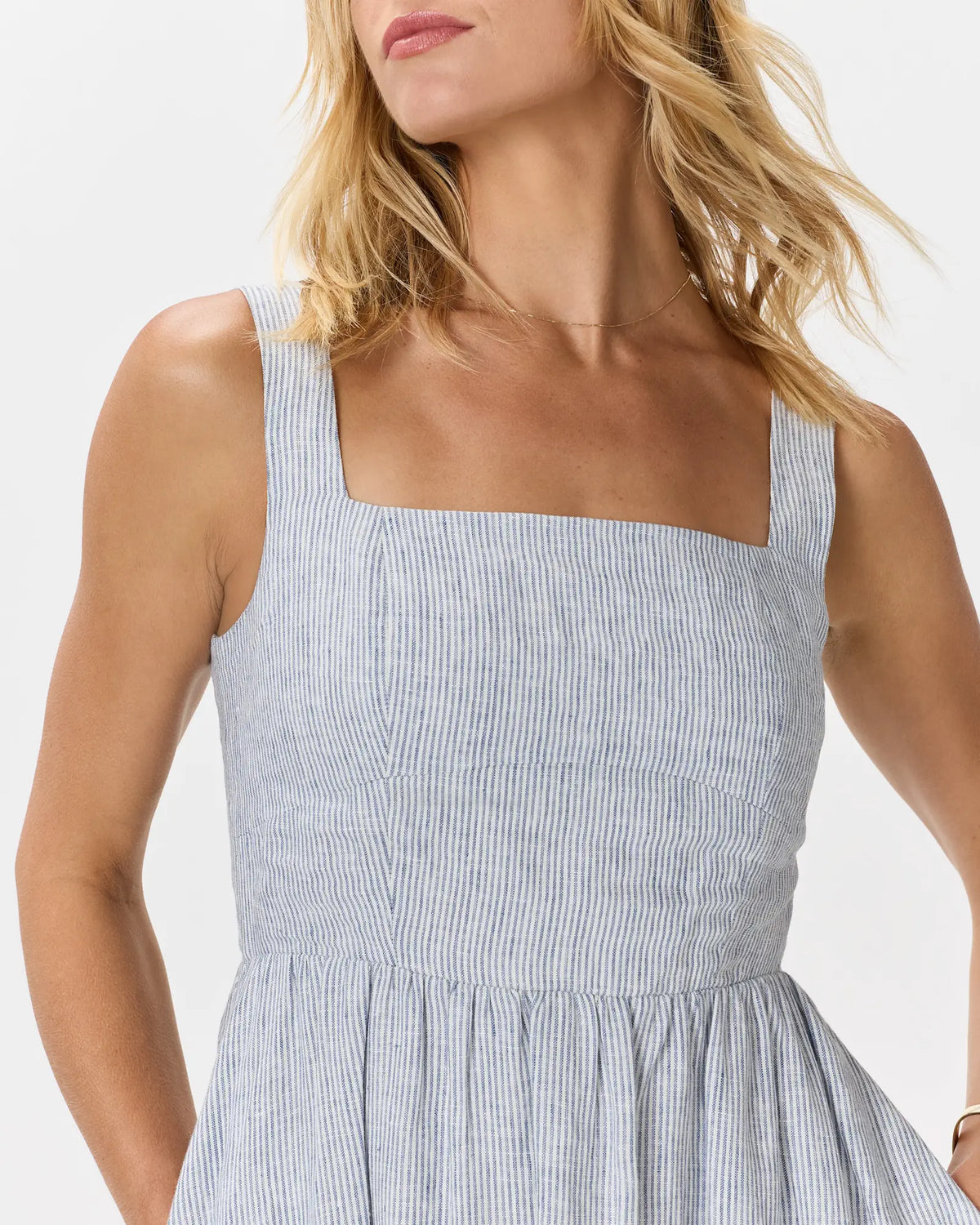 100% European Linen Fit & Flare Midi Dress - US 7498